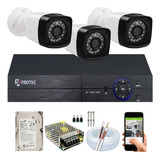 Kit Cftv Residencial Comercial 3 Câmeras Ahd 1mp + Dvr4c P2p