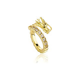 Anillo De Dragón Ajustable Chapado En Oro De 18k Para Hombre