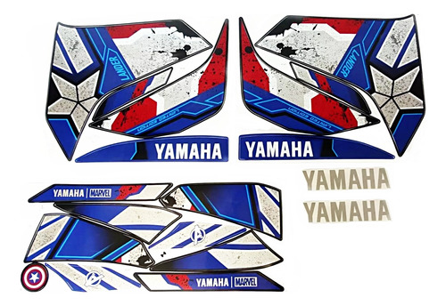 Jogo Adesivo Faixas Yamaha Lander 250 Capitão América 21/24 