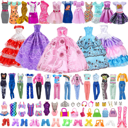 50 Piezas De Ropa De Muneca Para Muneca Barbie, Coleccion De