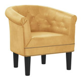 Sillón Moderno Vidaxl En Oro - Cuero Sintético Para Sala, Do