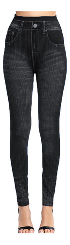 Legging Casual De Cintura Alta Con Estampado De Pantalones Y
