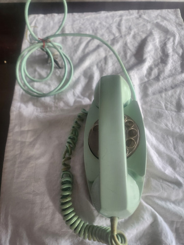Teléfono Antiguo Pared A Disco Verde Bell Americano