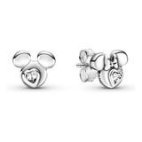 Aretes Pandora Con Silueta Mickey  Minnie Mouse De Disney