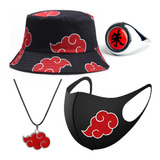 Máscara Naruto Akatsuki+chapéu+colar+anel Itachi