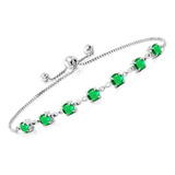 Gem Stone King Pulsera De Tenis De Esmeralda Simulada Verde 