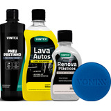 Kit Lava Carro Shampoo + Pretinho + Silicone Gel Vintex