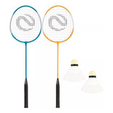  Kit Badminton Set 2 Raquetas + 2 Plumas + Funda Infantil 