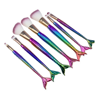 Brochas Maquillaje Rubyface Sirena Set 7 Piezas Multicolor Estuche | MercadoLibre