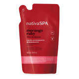 Refil Loção  Corporal Nativa Spa Morango Ruby 350 Ml