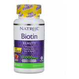 Biotina Natrol 10,000mcg 60 Pastilhas De Morango Importado