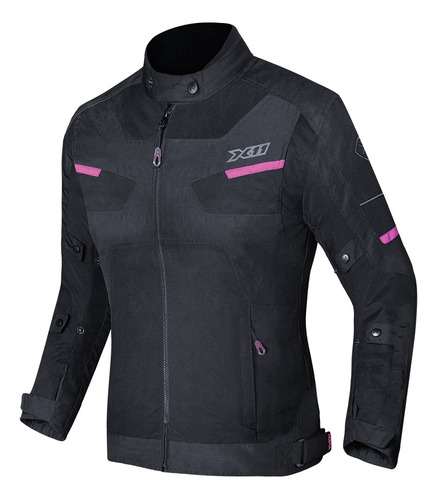 Jaqueta Feminina Motoqueiro X11 Breeze 2 Preta E Rosa