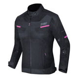 Jaqueta Feminina Motoqueiro X11 Breeze 2 Preta E Rosa