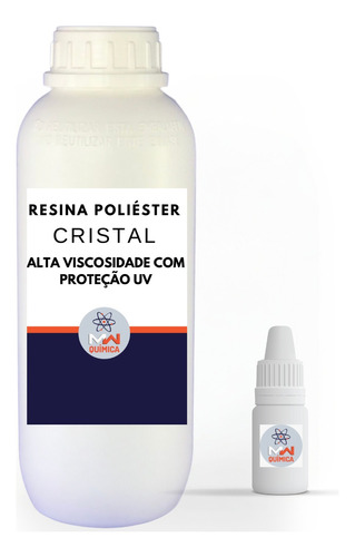 Resina Poliéster Cristal 1kg C/ Proteção Uv E Catalizador 