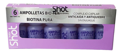 Ampolletas Capilar Biotina Pura Anticaída Bio-tek Kolor Shot