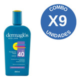 Combo X 9 Dermaglos Protector Solar Fps 40 Emulsión X 250 Ml