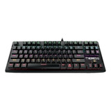 Teclado Gamer Gamdias Hermes E2 Qwerty Inglés Us Color Negro Con Luz De 7 Colores