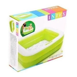 Piscina Infantil Inflável Quadrada - Verde E Branca - 57 L