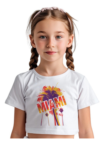 Cropped Infantil Sf2 Miami Palmeira Beach Praia Mar