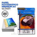 Papel Fotográfico 180g A4 50 Folhas Glossy Brilhante Masterprint