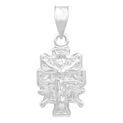 Dije Cruz Caravaca Troquelada Cristo Angeles Plata 925 2 Cm Plateado | Envío gratis