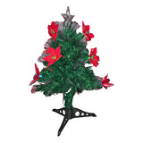 Arbol De Navidad Luminoso Con Fibra Optica Decorado 60cm