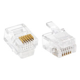 50 Piezas Plug Rj12 6 Vias + 50 Piezas Plug Rj9 De Espiral