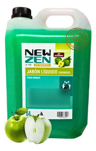 Jabon Liquido Shampoo De Manos Bidon 5 Lts Manzana Anmat