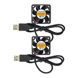 2 Pack De 40 Mm X 10 Mm Dc 5v Usb Sin Escobillas Ventil...