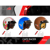 Casco Techx2 Of859 Cafe Racer Azul Lente Interno Ecer22-05