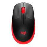 Mouse Inalámbrico Logitech  M190 Rojo