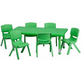 Muebles Flash 24''w X 48''l Rectangular De Plástico Verde Al