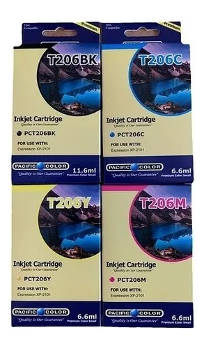 Pack 4 Tintas Epson 206 Alternativa Xl Pacific Color Factura