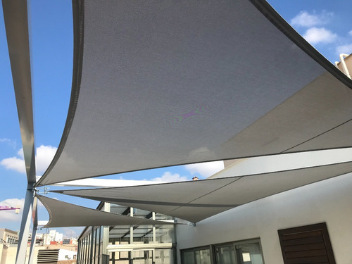 Toldo Vela 95% Sombra Malla Hdpe Triangular 4.5x4.5x4.5 Gris