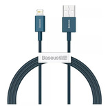 Baseus Cable De Datos Carga Rápida Usb-ip 2.4a 1m Color Azul