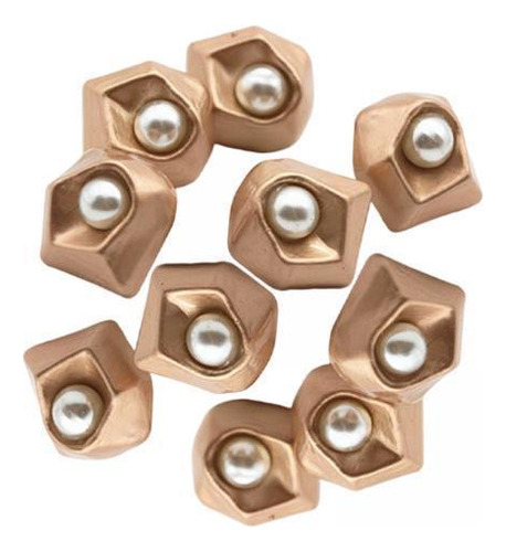 6 X 10 Botones De Perlas Para Decoración De Sujetadores De