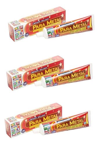 Limpiador Brillador Pasta Para Pulir Metal 140g X 3u