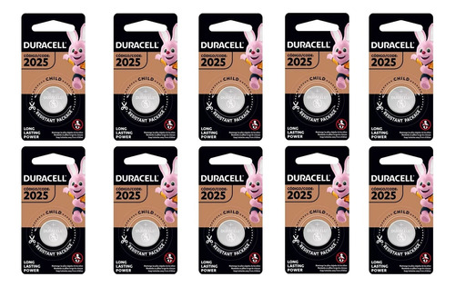 Pila Cr 2025 Duracell, Batería Tipo Moneda Cr2025, 10 Piezas