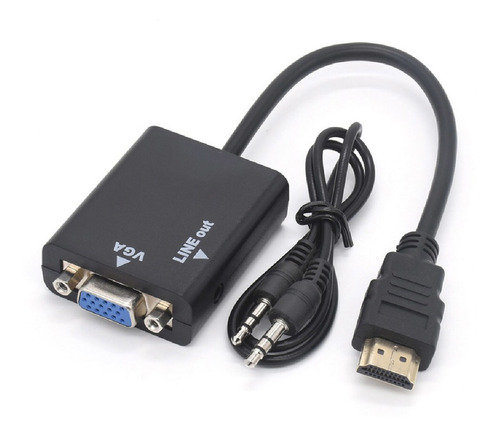 Cabo Adaptador Conversor Hdmi Para Vga Monitor Audio C/ P2