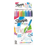 Marcadores Sharpie S-note Al Agua Caja X 12 Colores Surtidos