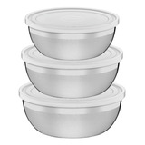  Set X3 Bowls Tramontina 18,20y22cm Acero Inox T. Plast. Cu