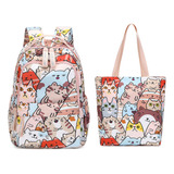 (2 #molde) For Mochila Escolar Con Estampado De Gato, Bolso