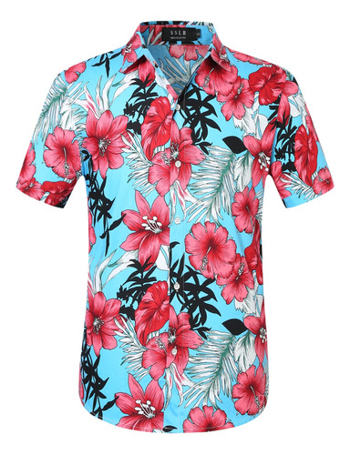 Camisas Hawaianas Casuales De Verano De Manga Corta Con Boto