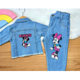 Conjunto Jeans Infantil Festa Blogueirinha Minnie Destroyed