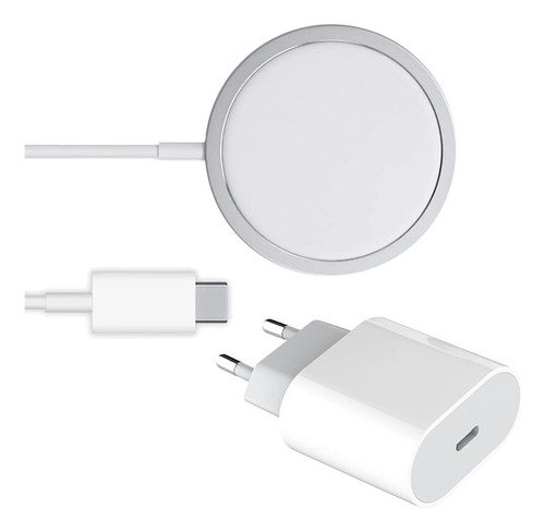 Cargador Inalámbrico Para iPhone 11 / 12 + Adaptador 20 Watt