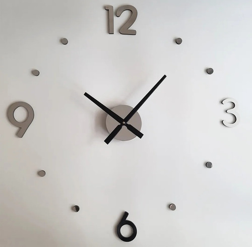 Reloj 3d De Pared Gigante En Madera Con Frente De Aluminio 