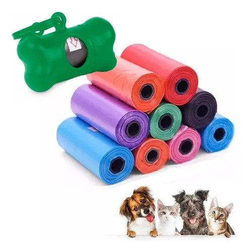 Hueso Porta Bolsa Transportable De Desechos Mascota Llavero 