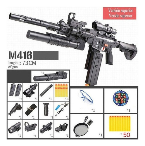 Pistola Juguete Eléctrica Para Niños M416, Versión Superior