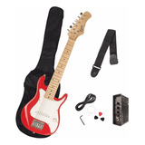 Pack Guitarra Eléctrica Niños Con Amplificador 2w Epic Roja