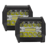 Faros 20 Leds Luz Blanca Ámbar Con Estrobo Tunelight 57w